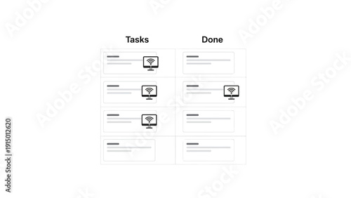 Task List with Checkboxes and Icons.