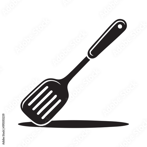 Minimalist Black Silhouette of a Kitchen Spatula Cooking Tool