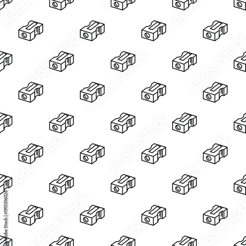 Pencil sharpeners in a repeating pattern creating a seamless background for education