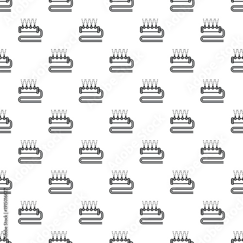 Seamless pattern of a sprayer distributing water drops for garden or field irrigation