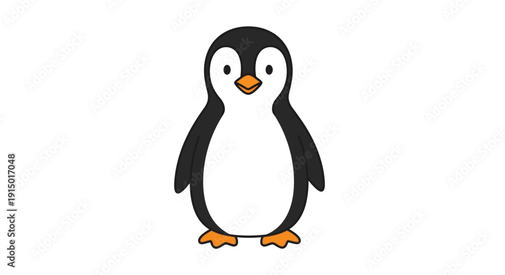 Obraz premium Cute Cartoon Penguin Illustration Adorable Antarctic Bird for Fun Designs