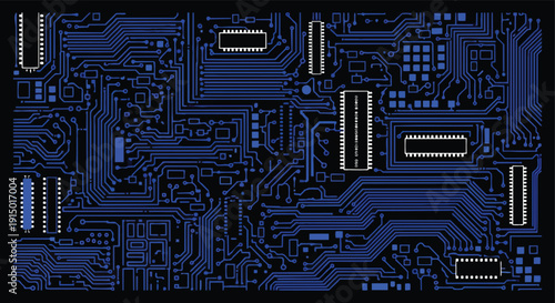 Dark Blue Circuit Board Technology Background