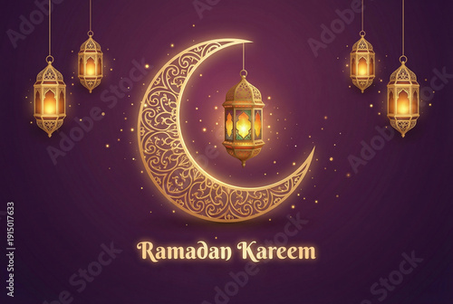 Ramadan Kareem Islamic Greeting Card Background. Ramadan Kareem background banner. Islamic Greeting Card for Muslim Holidays and Ramadan.