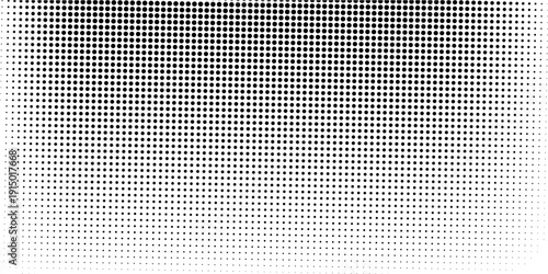 Dot grid pattern vector illustration. Simple black white point background with small and large polka dots. Abstract futuristic dotted mesh with gradient effect. Geometric minimal digital design.