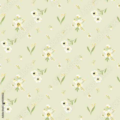 Flower pattern, ditsy seamless floral pattern, small little cute flower background. Flower repeat pattern. Ditsy print,  surface design. Ditsy floral for fashion, texture, fabric, wrapping, wallpaper