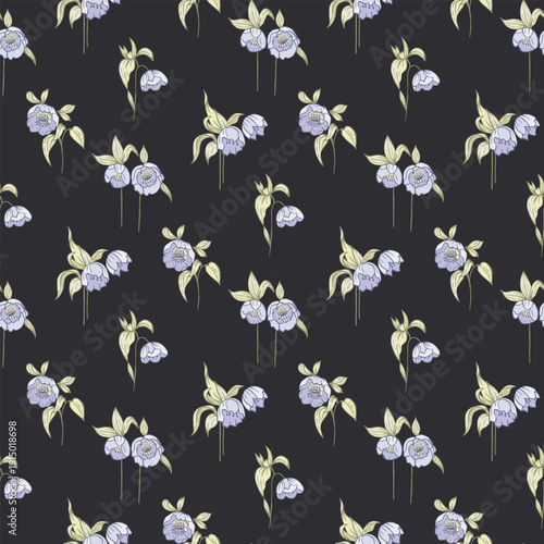 Flower pattern, ditsy seamless floral pattern, small little cute flower background. Flower repeat pattern. Ditsy print,  surface design. Ditsy floral for fashion, texture, fabric, wrapping, wallpaper