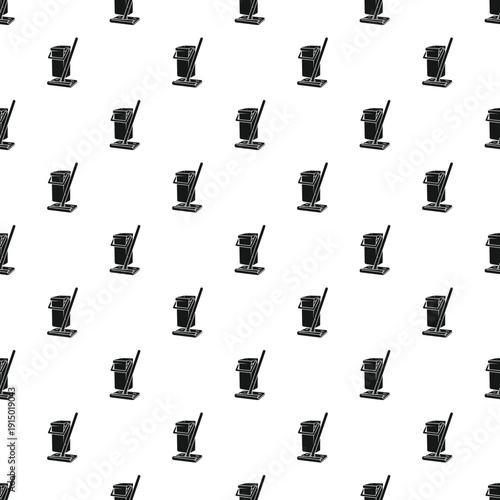 Mop bucket cleaning tool seamless pattern representing hygiene and sanitation