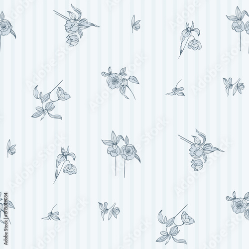 Flower pattern, ditsy seamless floral pattern, small little cute flower background. Flower repeat pattern. Ditsy print,  surface design. Ditsy floral for fashion, texture, fabric, wrapping, wallpaper