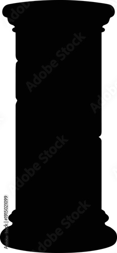 Architectural pillar silhouette with base and capital moldings