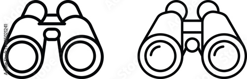 Binoculars Icon Set for Vision, Search, and Exploration Concepts