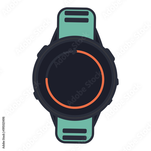 Hand drawn sports watch. Fitness bracelet. Flat isolated vector illustration.