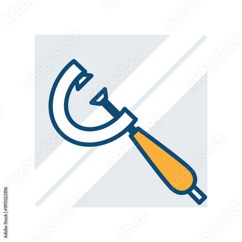 An artistic icon of a farming tool icon designed for agriculture and harvesting purposes