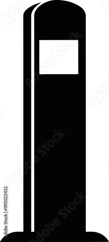 Security parking bollard silhouette for traffic control