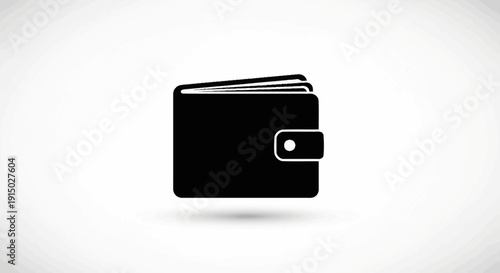 Black Leather Wallet with Snap Closure.