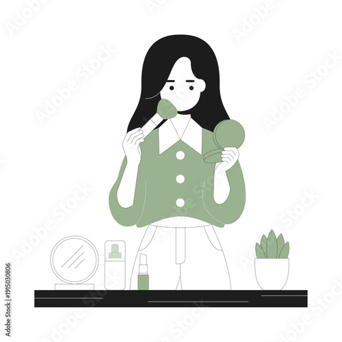 Woman using natural products