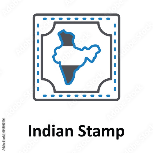 Indian Stamp Vector Icon which can easily modify or edit