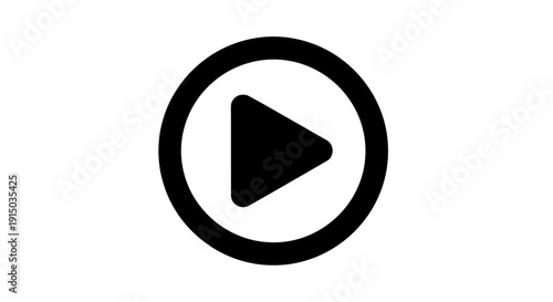 Play Button Icon Symbol Black White.