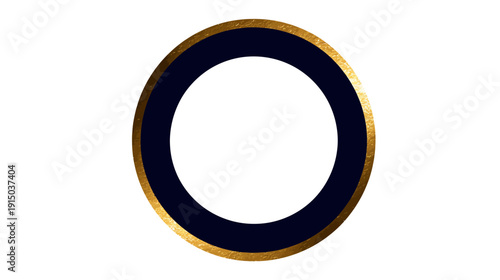A dark blue ring with a textured gold border, centered on a white background