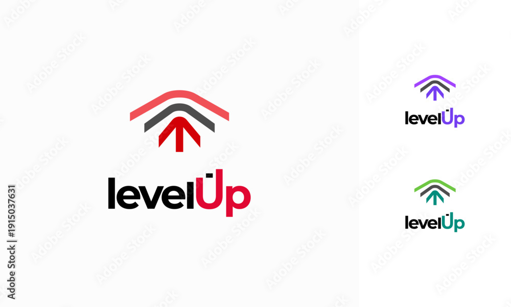Fototapeta premium Level Up logo designs concept vector, Up Arrow Logo symbol template