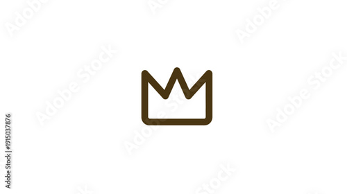 A simplified, brown crown icon on a stark white background, conveying royalty or leadership