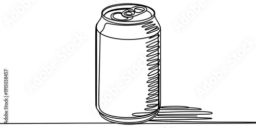 Line drawing of a simple soda can or aluminum beverage container on a plain white background