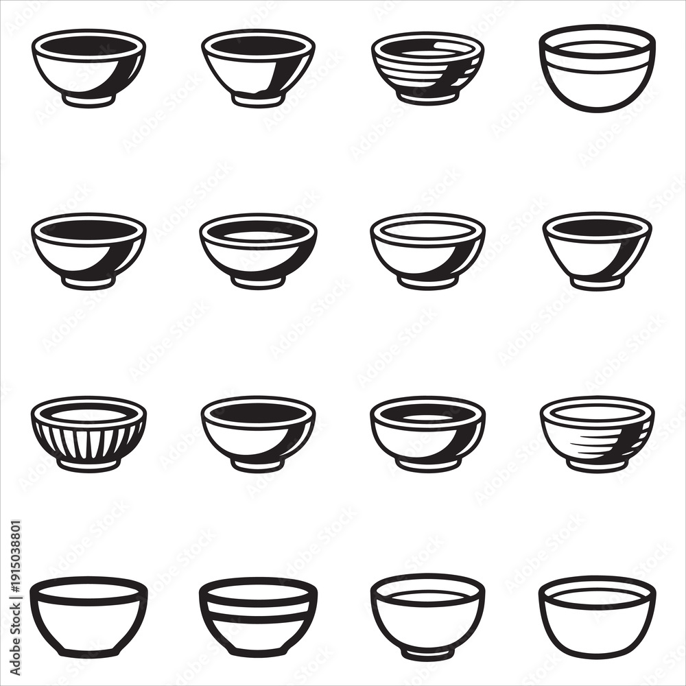 Obraz premium Outlined Bowl Shape Clip Art