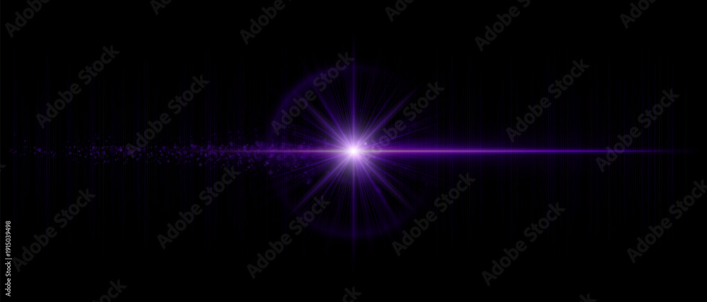 Obraz premium Bright lens flare with multiple glowing reflections, soft diffusion, and smooth transparency. Great for overlays, video effects, and sci-fi visual elements.