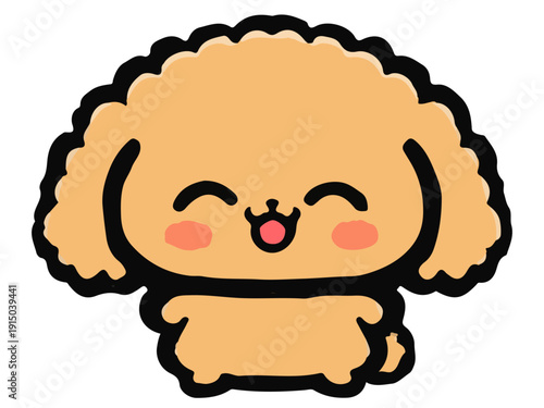 かわいいトイプードルの落書き風イラスト素材4