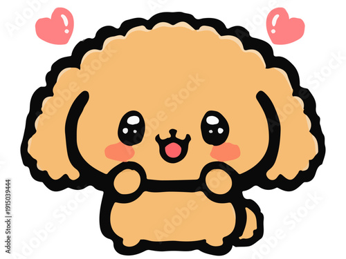 かわいいトイプードルの落書き風イラスト素材3