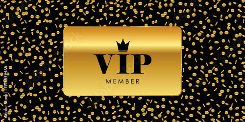 golden ticket text on dark background with confetti vector illustration