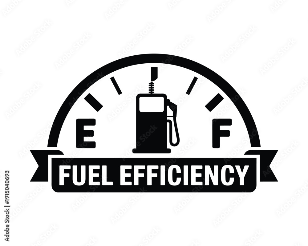 Obraz premium Fuel efficiency gauge icon symbolizing a full tank of gasoline for automobiles