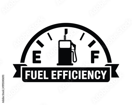Fuel efficiency gauge icon symbolizing a full tank of gasoline for automobiles