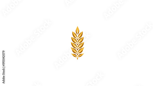 A stylized illustration of a golden wheat stalk against a plain white background