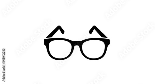 Black Eyeglasses with Round Frames and Temples.