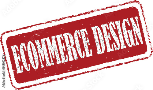 Ecommerce design concept with modern red stamp