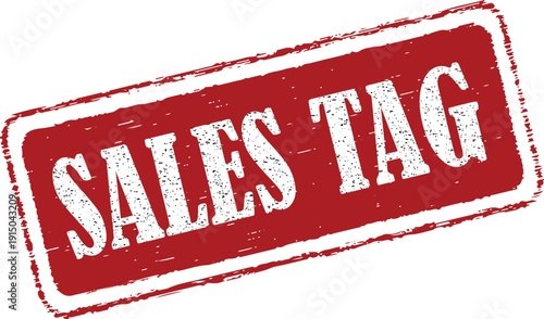Red sales tag stamp for marketing and discount labels