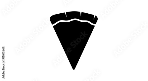 Black Pizza Slice Silhouette Icon Illustration.