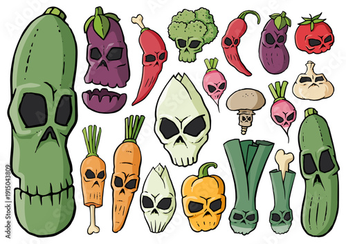 Légumes tête de mort, halloween