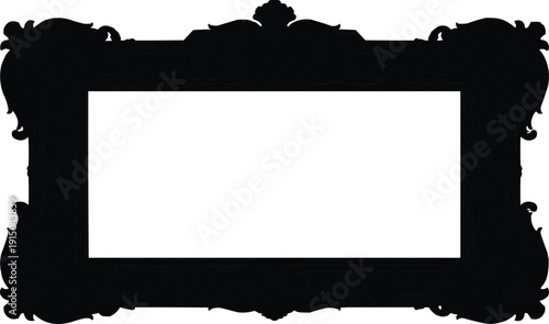 The image features an ornately decorated black rectangular picture frame that is both elegant and visually striking.