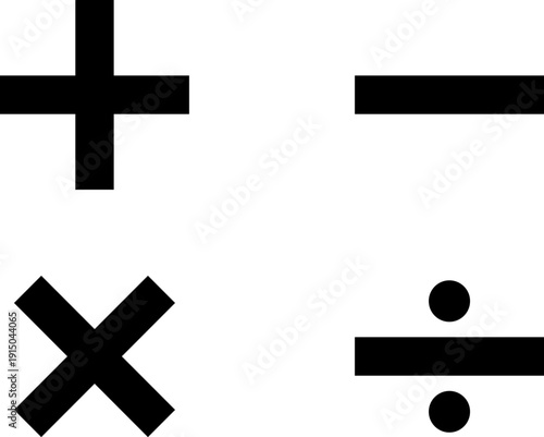 Basic mathematical symbols for education and calculation