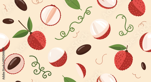Sweet Raspberry and White Chocolate Candy Pattern