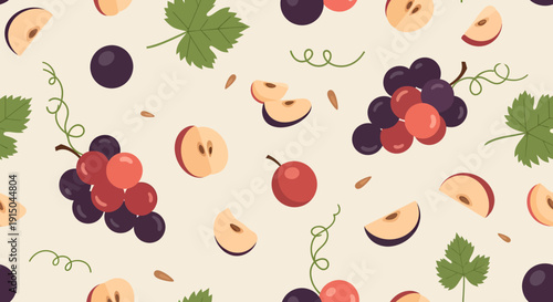 Colorful Assorted Fruit and Nut Pattern for Food Design