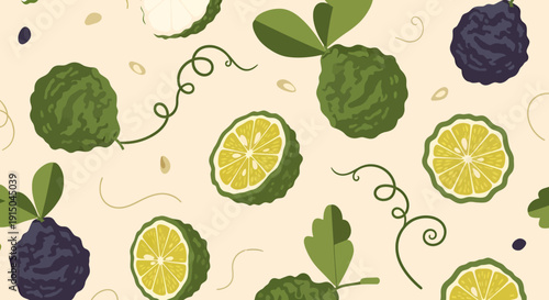 Fresh and Juicy Blackberries and Lemons Pattern