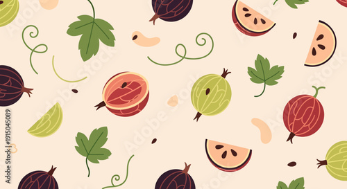 Colorful Hand-Drawn Fruit Pattern for Food and Beverage Design