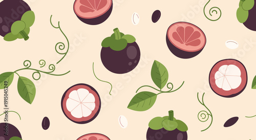 Colorful Assorted Fruit Pattern on Light Background for Food Design
