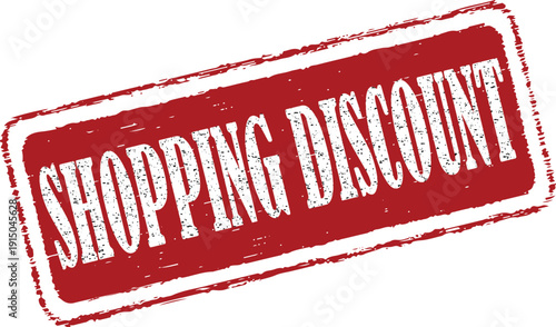 Red Shopping Discount Stamp for Promotions and Sales