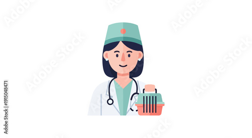 Female healthcare professional in nurse uniform holding prescription medication