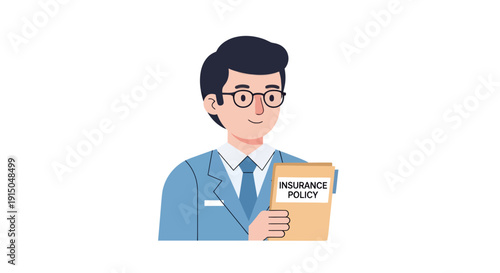 Businessman Reading Insurance Policy Document