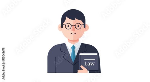 Professional Male Lawyer Holding a Law Book in Business Attire
