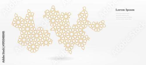 幾何学 抽象 星型 レトロ ラマダン パターン 背景